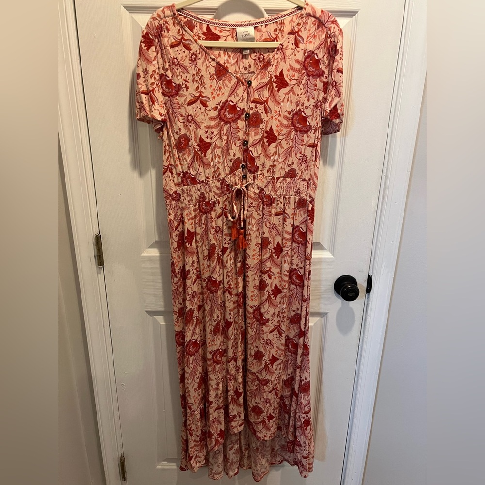 Knox Rose Red and Pink Floral Maxi Dress